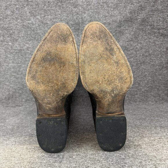 ✅Verthali Exotic Western Boots 🖤Black Ostrich Leather Cowboy Boots Mens Size 10 - Picture 2 of 13